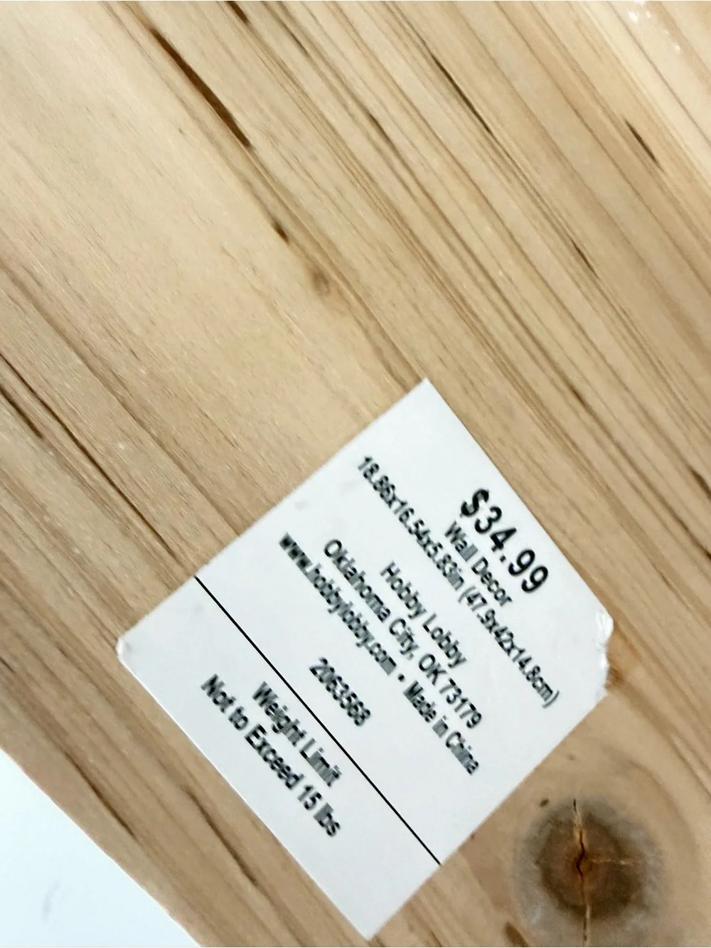 Hobby Lobby decorative hanging